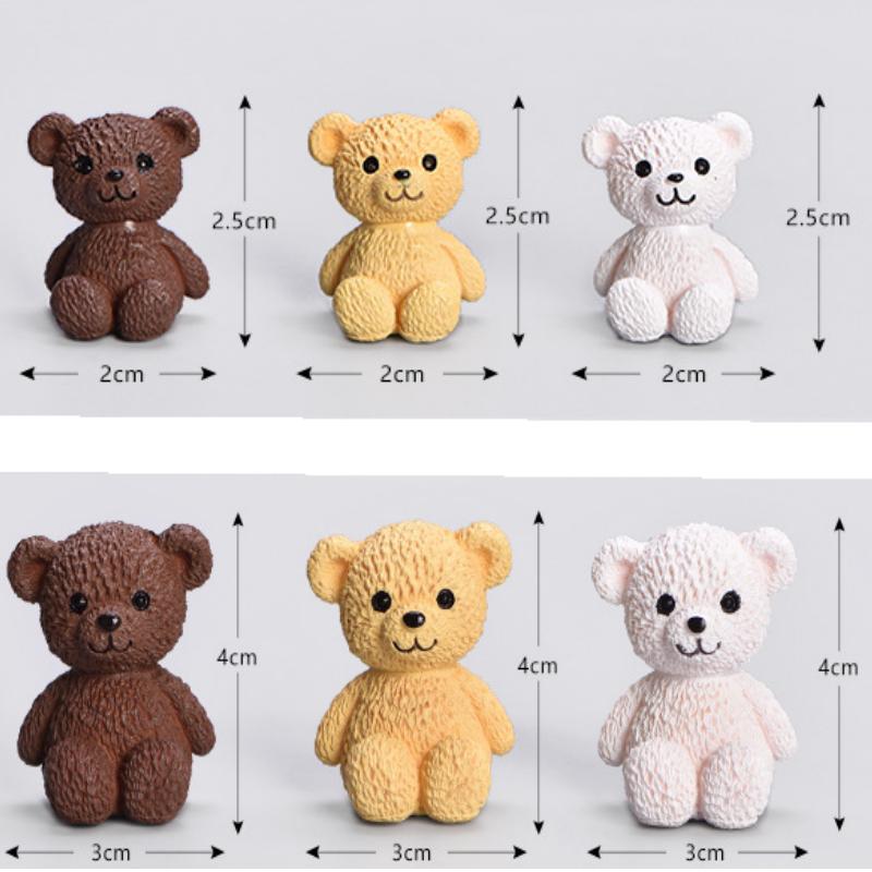 1pc Kawaii Bear Figurines Small Statue Fairy Garden Miniatures Ornament Dollhouse Home Decoration Accessories Decoration Jardin