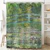 Beautiful Greenery Shower Curtain Rustic Bridge Design for Bathroom Decorations Waterproof Fabric with Hook Rings Perfect Gift I