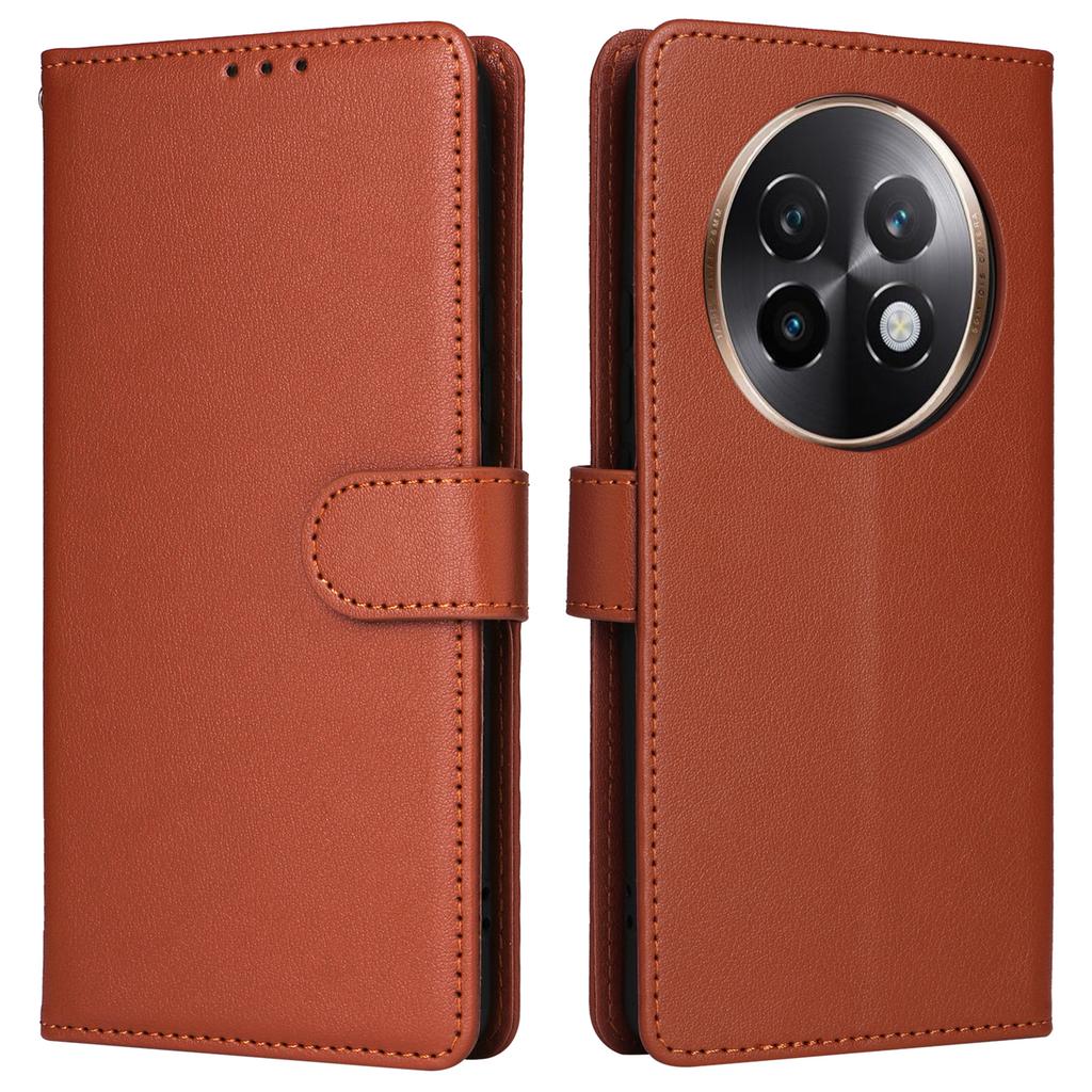 For Realme 13+ 5G/13 Pro 5G (China) Case Wallet Stand View PU Leather Phone Cover with Wrist Strap