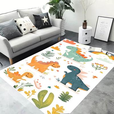 Adorable Dinosaur Print Play Mat Soft Kids Rug for Nursery Toddler Room Child Bedroom Living Room Floor Cushion Playtime Carpet