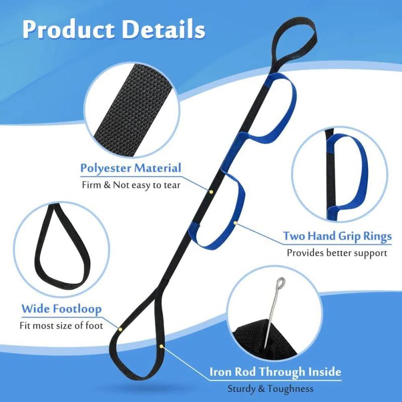 Black Blue Nylon Leg Lifting Belt Multi Use Leg Lift Strap Disabled Accessories Wear Resist Leg Train Strap Health Care Braces