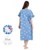 Hello Kitty One Piece Nightgown Cotton Broadband Button Front Room Wear Loungewear Gingham Hello Kitty [SAZAC] 100% Women's (Blue/M-L/SAN1779)