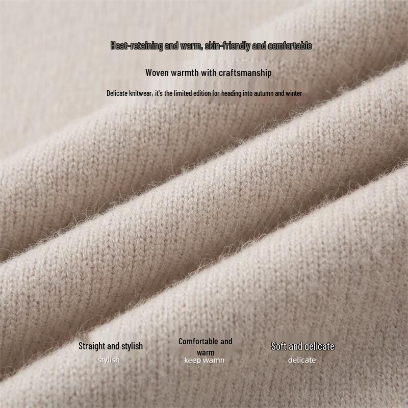 Pierre Cardin Men's Thickened Half-High Collar Wool Blend Knit Sweater