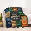 Happy Birthday Wishes Blanket Warmthful Decor Suitable for Picnics Seaside Sofa Four Seasons Multipurpose Digital Print