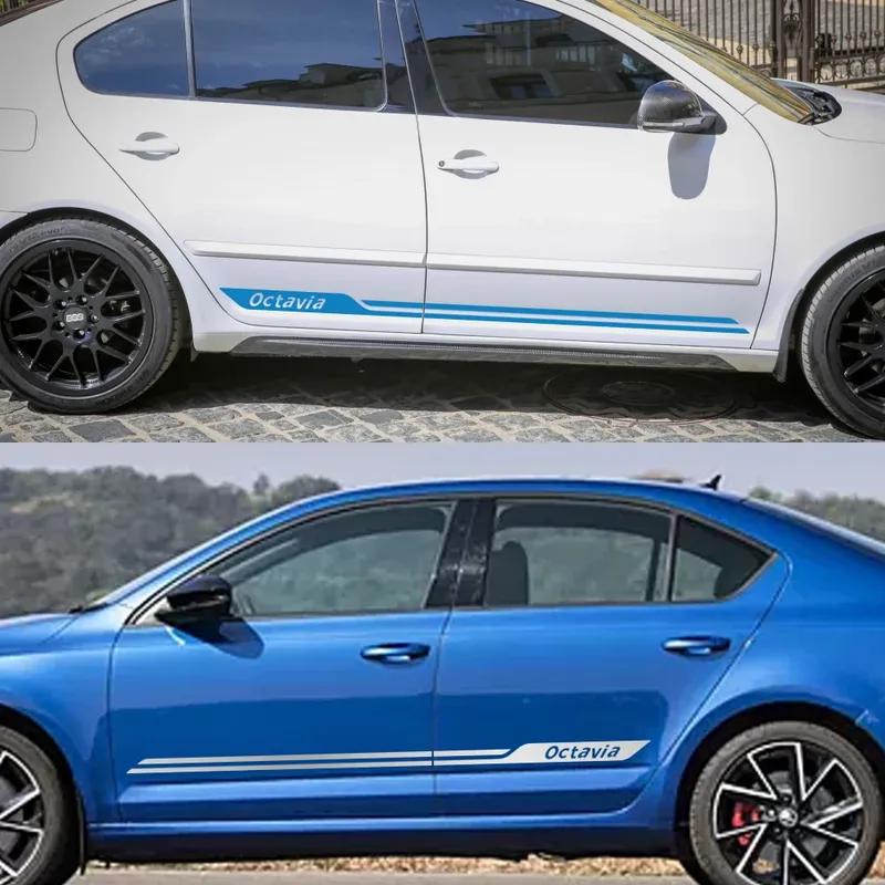 Auto Tür Seitenaufkleber für Skoda Octavia A5 A7 2 3 Combi VRS MK2 MK3 MK3 MK4 A8 A4 Tour RS Vinyl Dekor Aufkleber Auto Tuning Zubehör