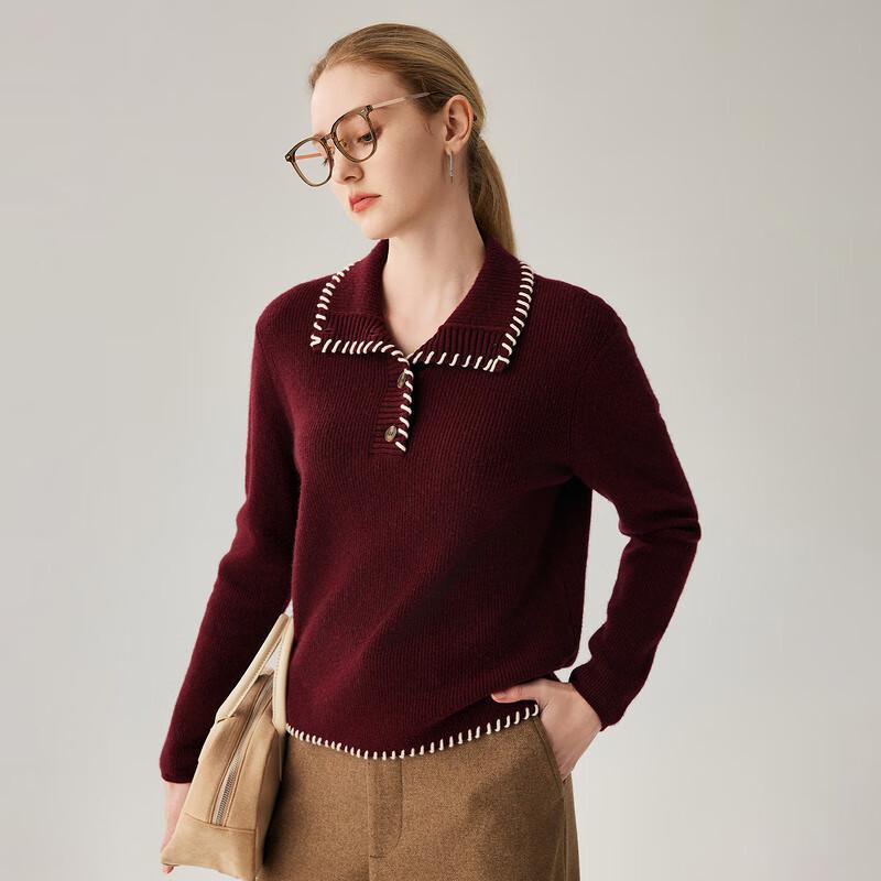 Zhaojun Women's 100% Cashmere Color-Block Rope Knit Sweater