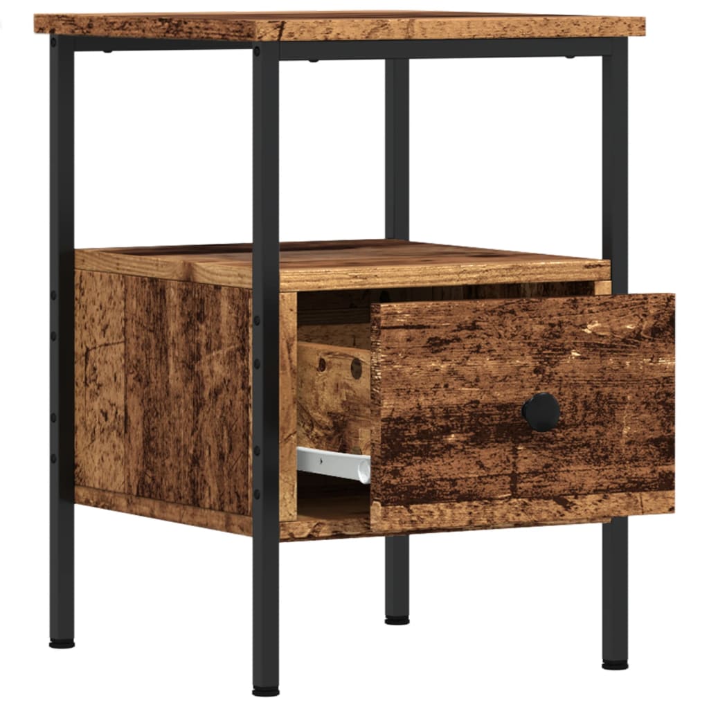 Nightstand with Rustic Wood Look 34 X 36 X 50 Cm Engineered Wood