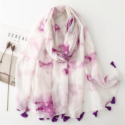 Winter Abstract Ink Painting Tassel Viscose Shawl Scarf Lady High Quality Wrap Pashmina Stole Bufandas Muslim Hijab 180*90Cm