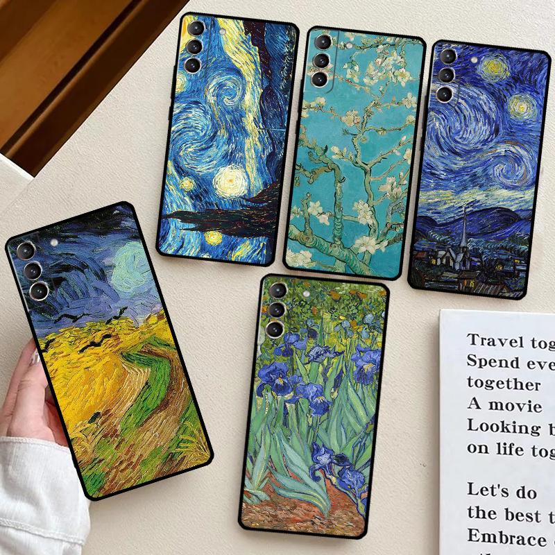 Van Gogh Starry Night Case For Samsung Galaxy S24 S22 S21 S23 Ultra Note 20 S8 S9 S10 Note 10 Plus S20 FE Cover