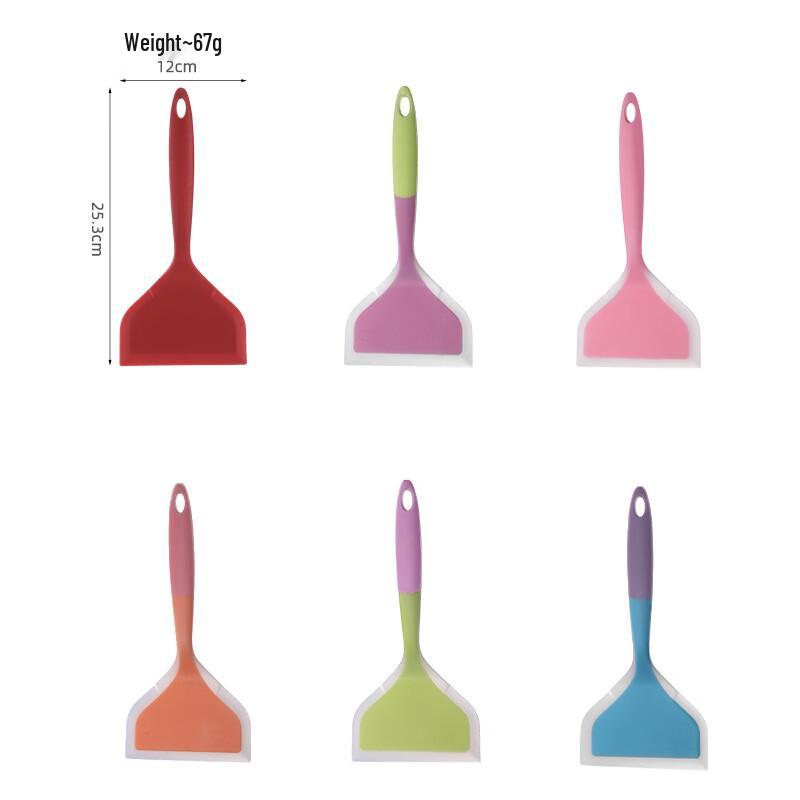 Dual-Color Transparent Silicone Frying Spatula Set