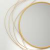 Metal Wall Art 65cm Modern Decorative Mirror Decor for Living Room Bedroom Dining Room, Gold Tone