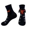 1 Pair Christmas Couple Socks Magnetic Hands Cartoon Deer Snowman Design Long Socks Soft Breathable Xmas Socks
