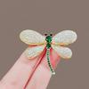 Grüne Strass-Metall-Insektenbrosche Kristall-Corsagen-Pin Mode Damenschmuck