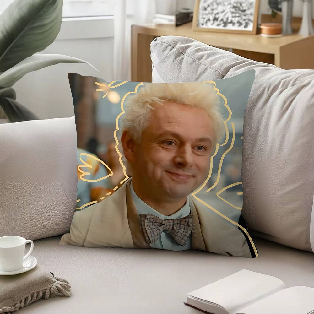 TV Cool W-Good Omens-S Pillow Case Cushion Cover Soft Cute Throw Pillow Case For Car Sofa Pillowcase Polyester With Zipper