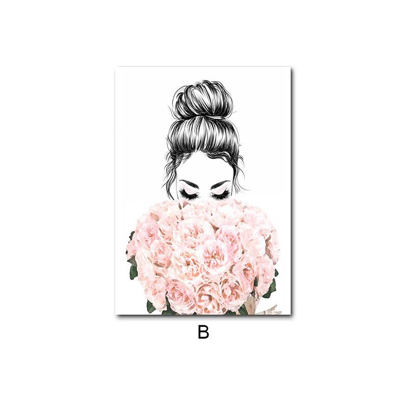 Nordic Wall Art Canvas Painting Lashes Black Lips Women Poster Print Simplicity Perfume Books Picture Modern Salon Beauty Decor