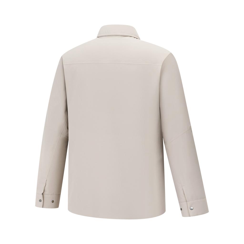 Li Ning Honor Gold Standard | Solid Color Polo Neck Simple Versatile Sports Comfortable Cotton Jacket Men Jackets AJMW061-6