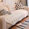Irregular Grid Sofa Cushion Winter Warm Lamb Plush Sofa Cover Thickened All Season Universal Sofa Seat Pad Anti Slip Couch Cover