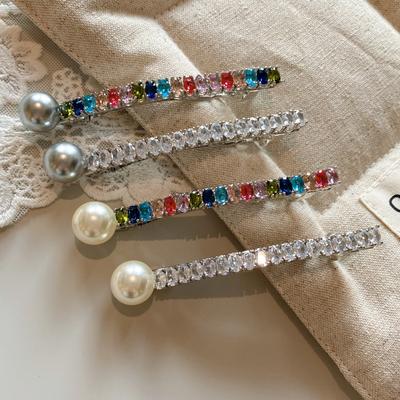 Super Sparkly Pearl and Crystal Bar Hairpin, Exuding Elegance and Fashion, Side Clip Hair Accessory for Women