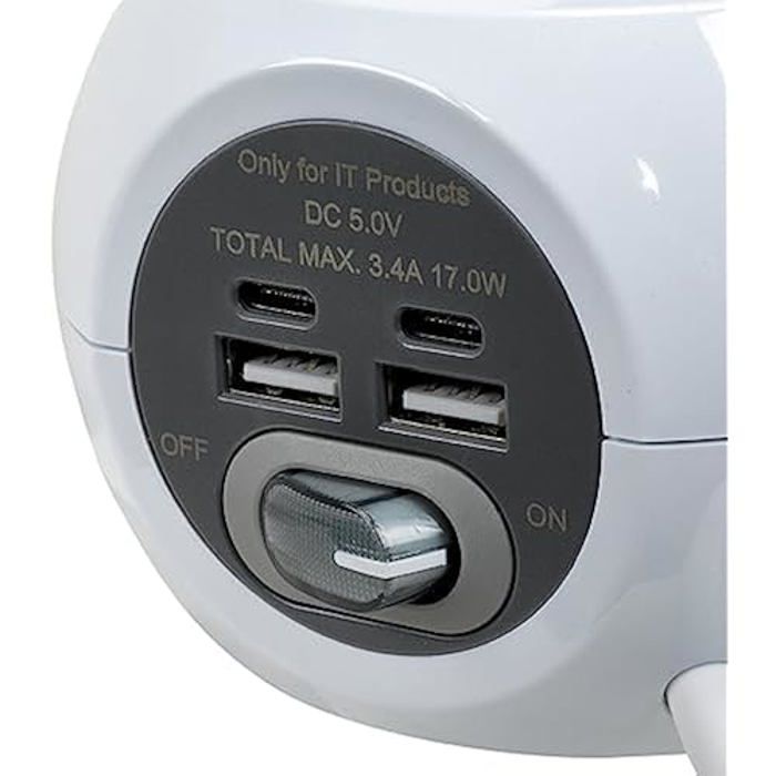 Power Strip - Simon - Combiball - 8 Outlets - 4 USB Ports - On/off Switch