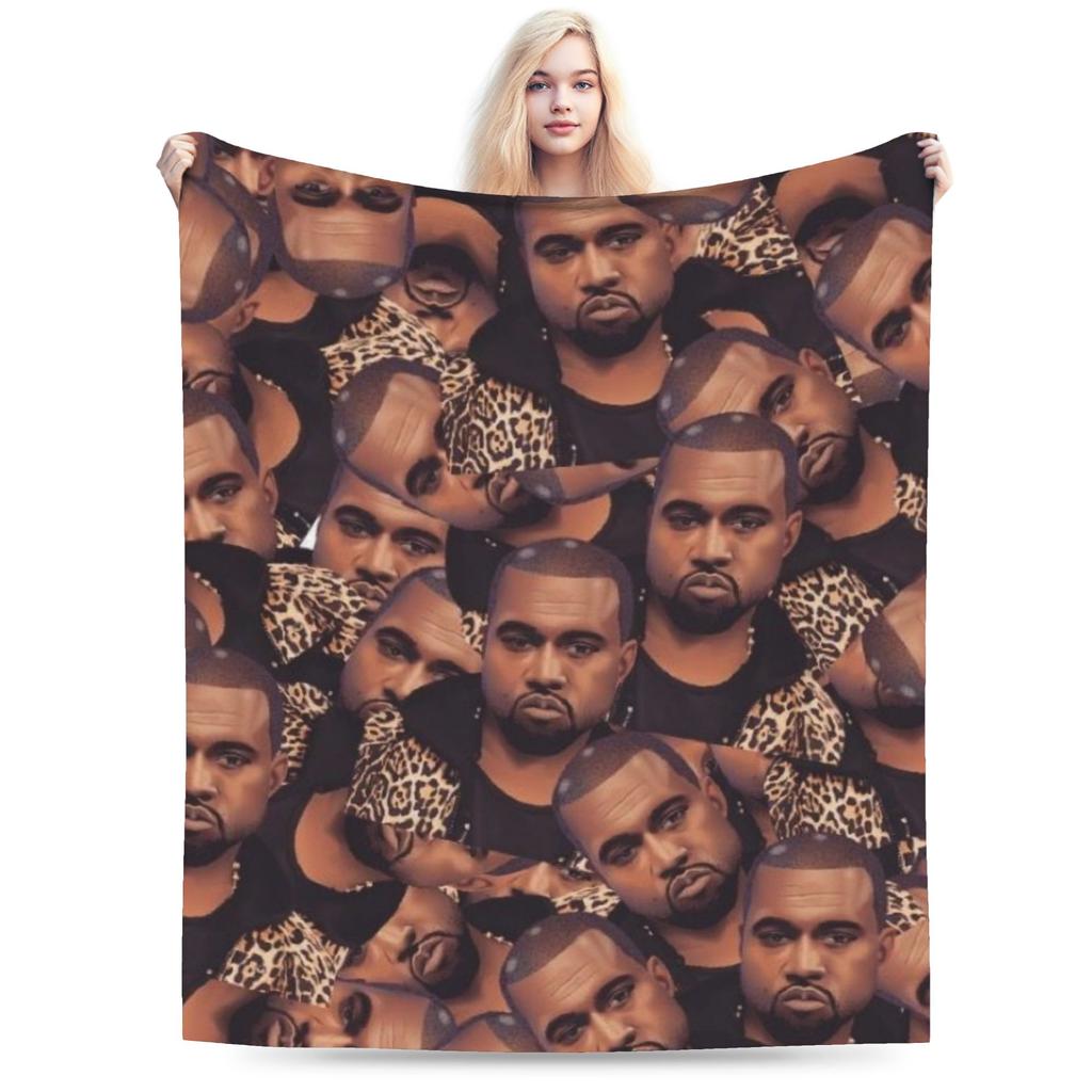 Kanyes Wests Blanket Super Soft Warm  Throw Blankets for Bed 50x60 Inch Multiple Sizes Rug Piece