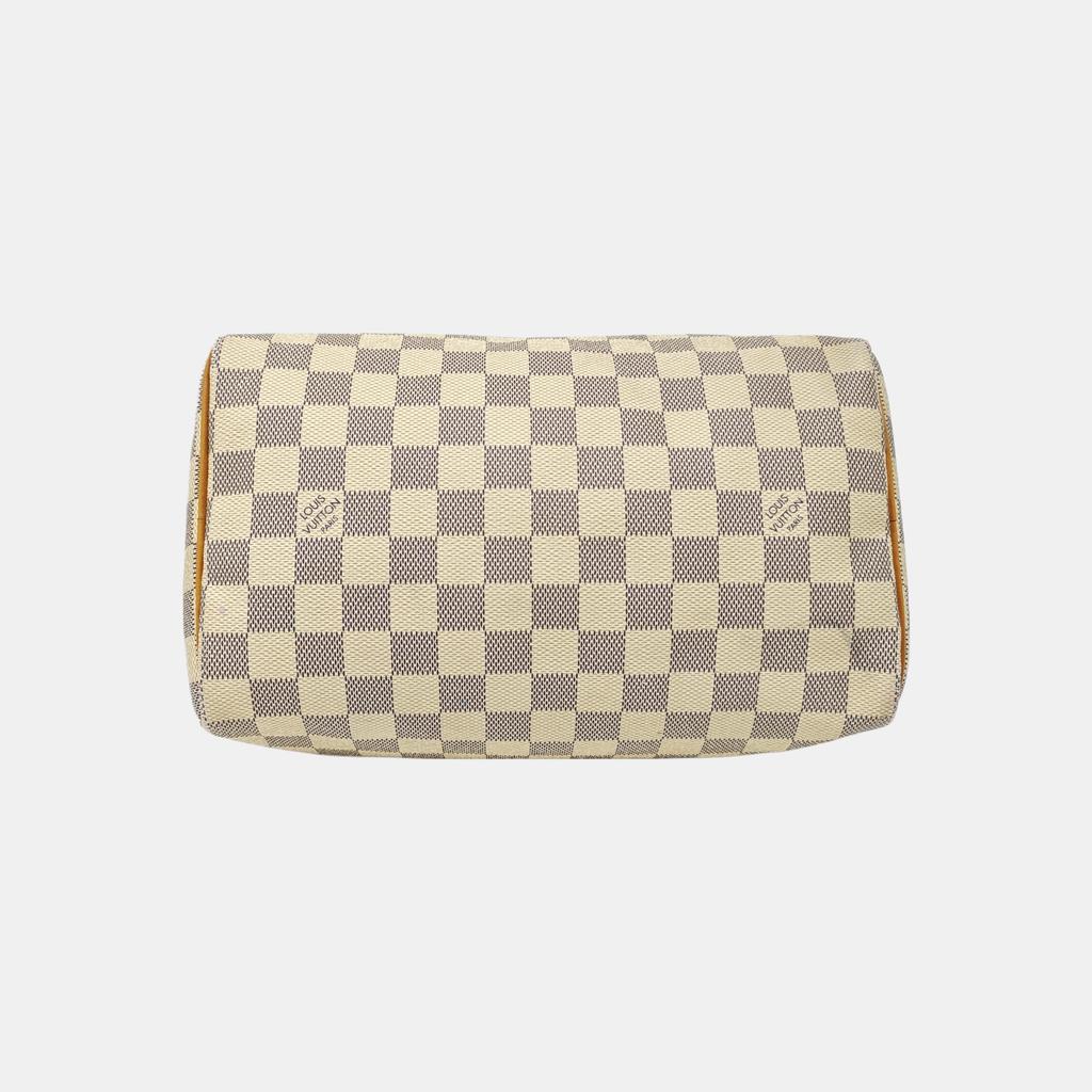 [Pre-Owned] Speedy Pillow Bag Classic Checkered No Shoulder Strap Canvas And Leather Shoulder Crossbody Tote Bag 25 - Fair #K1CE7Z