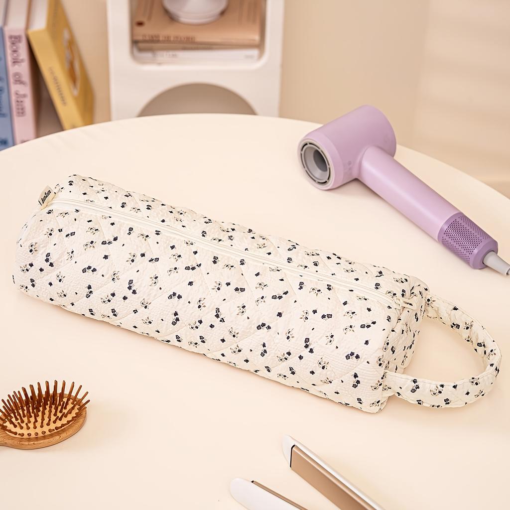 Cute Cartoon Hair Dryer Storage Bag, Multi-Functional Dustproof Travel Toiletry Bag for Curling Irons