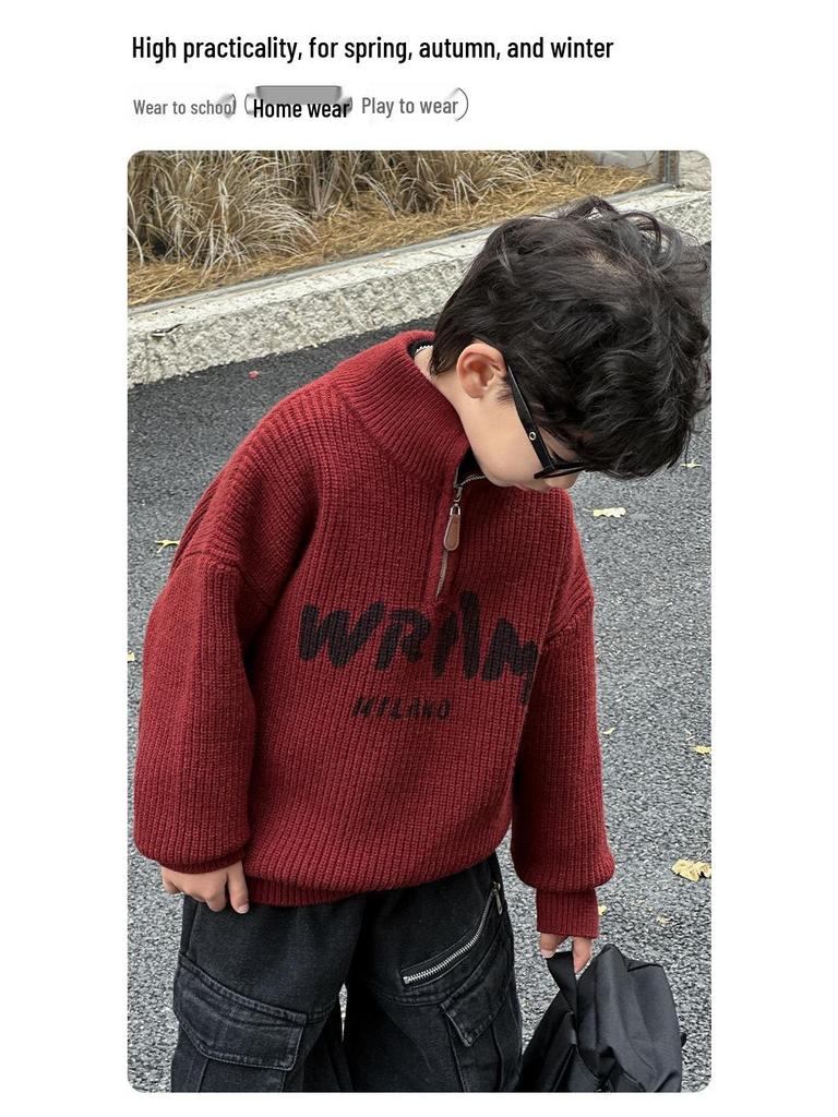 Jungen Strick-Cardigan im koreanischen Stil für den Winter – 2025 Mode für kleine und mittelgroße Kinder