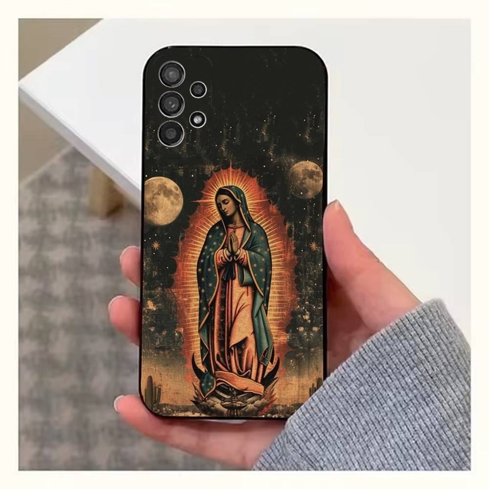 Virgin De Guadalupe Case For Samsung S23,S25,S20,S10,S9,S21,S24,S22,Ultra,FE,Plus,Lite,Soft Silicone Black