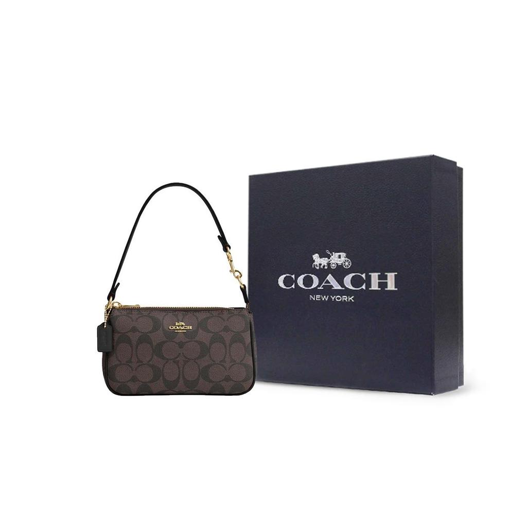 COACH Nolita PVC With Skin Shoulder Bag, Pochette, Handheld Handbag, Shoulder Bag Small Women's Brown CS442-IMAA8