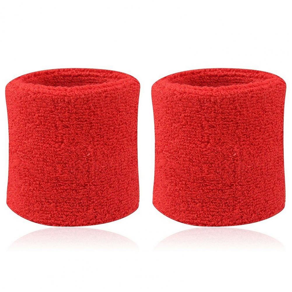 

2Pcs Wrist Sweatband Tennis Sports Wristband Volleyball Gym Elastic Brace Support Sweat Band Towel Bracelet Quick Dry Sweatband