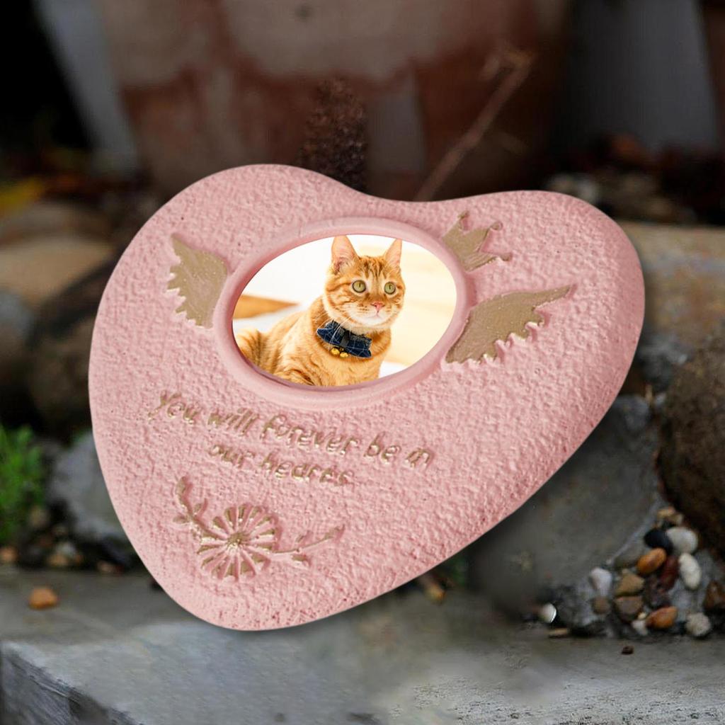 Cat Dog Memorial Stone Gravestone Cement Cemetery Sign Accessories for Shelf Decor Weather Resistant