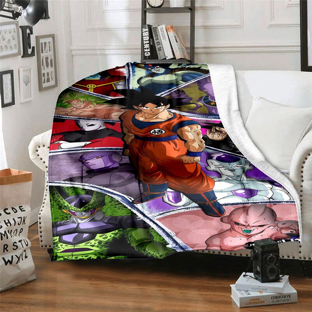 1pz Coperta in Flanella con Stampa DRAGON BALL, Alta qualità per Tutte le Stagioni, Arredamento per la Casa, Calore e Comfort, Perfetta per Regali di Natale