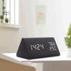Reloj despertador con control de voz, reloj de escritorio multifuncional con pantalla transparente ABS, ahorro de energía, para el hogar 