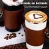 Portable Coffee Cup Holder Bag Water Bottle Sleeve PU Leather Water Cup Carrier Pouch  Handbag Beverage Milk Tea Cup Band