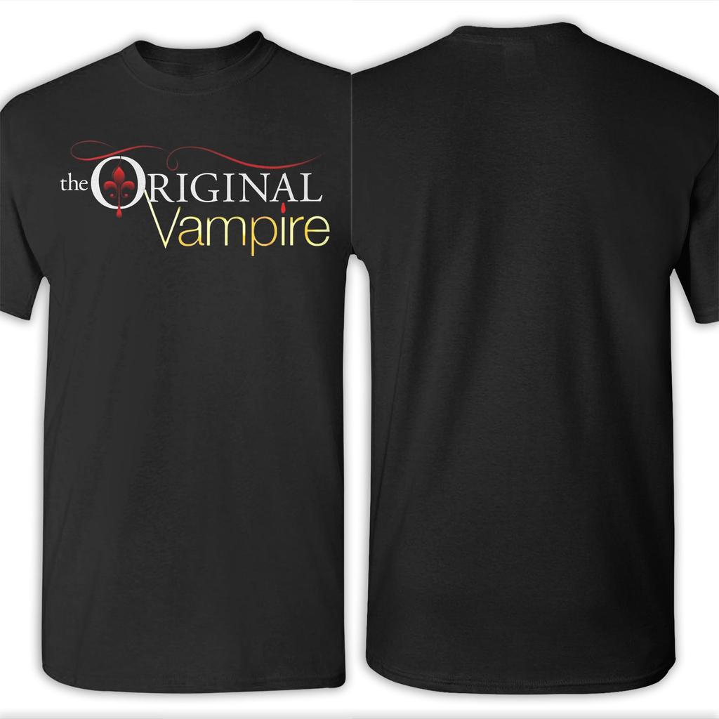 Vampire Diaries Damon Salvatore T-shirt för män Bomull Nyhet T-shirts Rundhals T-shirts Kortärmad Kläder Plus Size