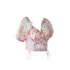 Casual V-Ausschnitt Shirt Mesh Kurzarm Crop Top Frauen bestickt ButterflyT-shirt rückenfreie Tank Top schlanke weibliche Crop Top Mode T-Shirt Y2k