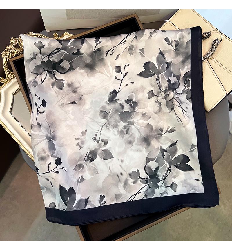 Korean Style Floral Printed Small Square Scarf Women Summer Spring Versatile Neck Scarf