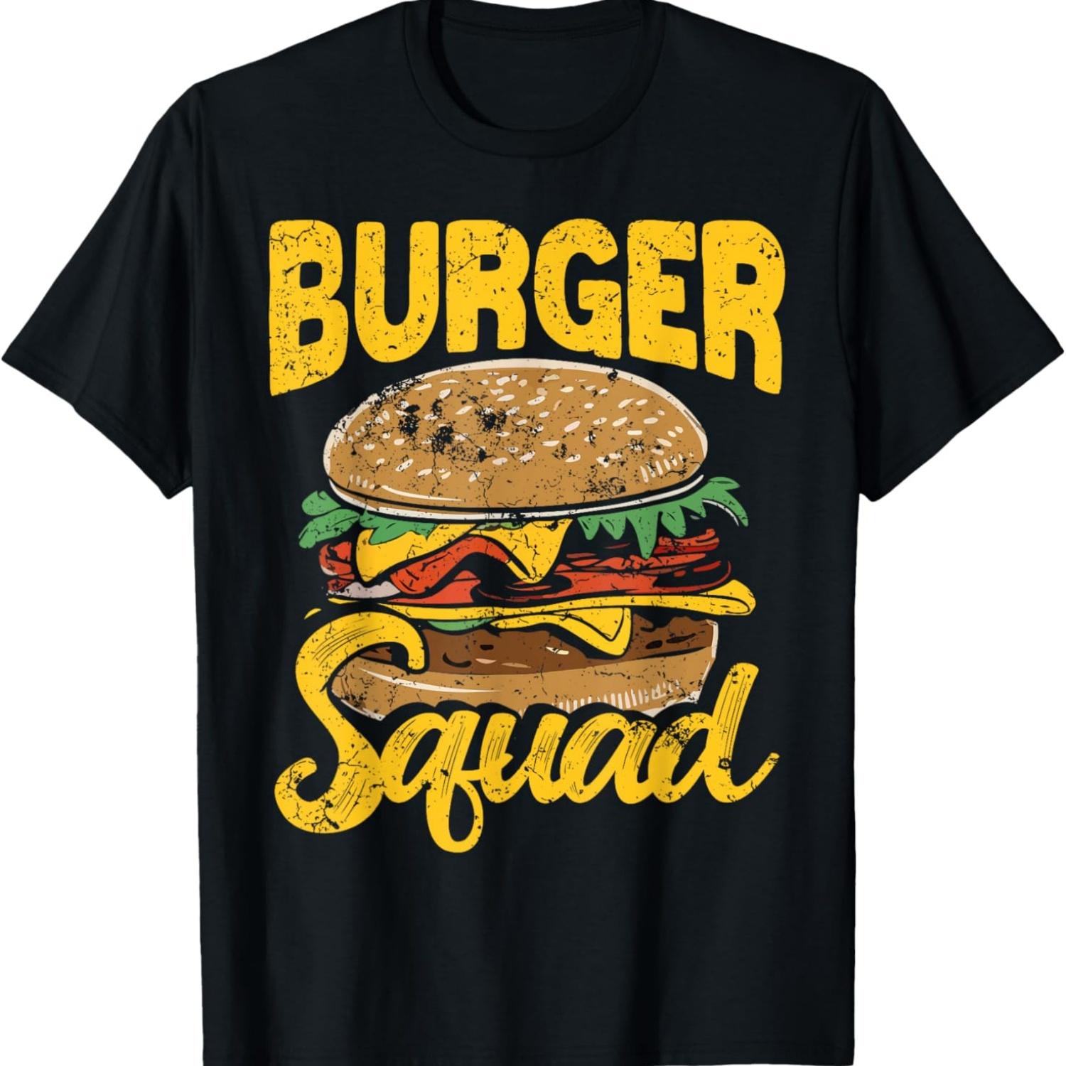 

Burger Squad - Fun Hamburger Fan Grilling Team T-Shirt XXXXXL чорний