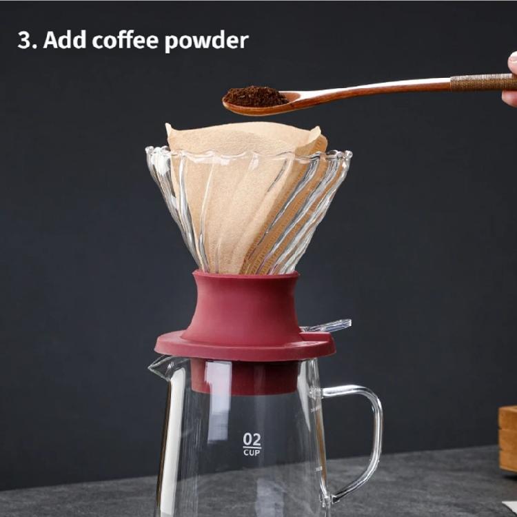 Decorative Waved Glass Coffee Filter Including Silicone Base Professional Stable Coffee Dripper for Home Use