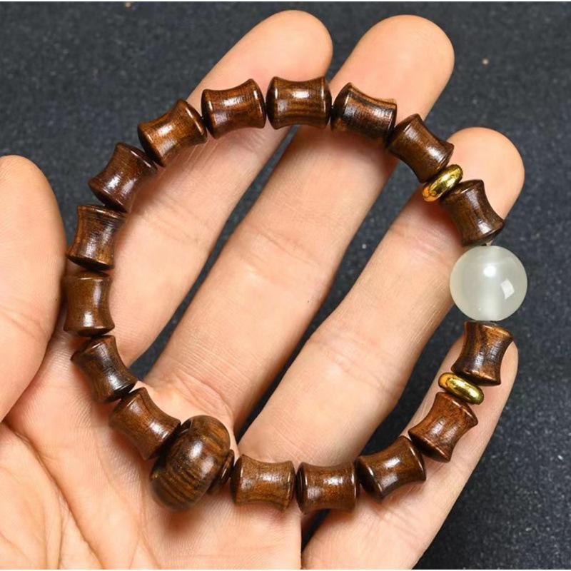 Black Rosewood Sandalwood 108-Bead Bracelet resembling Hainan, Laos, Myanmar Yellow Rosewood Prayer Beads Jewelry. Default