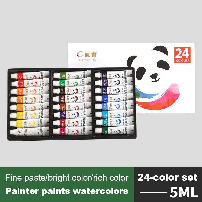 12/24 Colors Watercolor Paint Set Professional 5ml Tubes High Transparency for Artist Students Painting Beginners Art Supplies