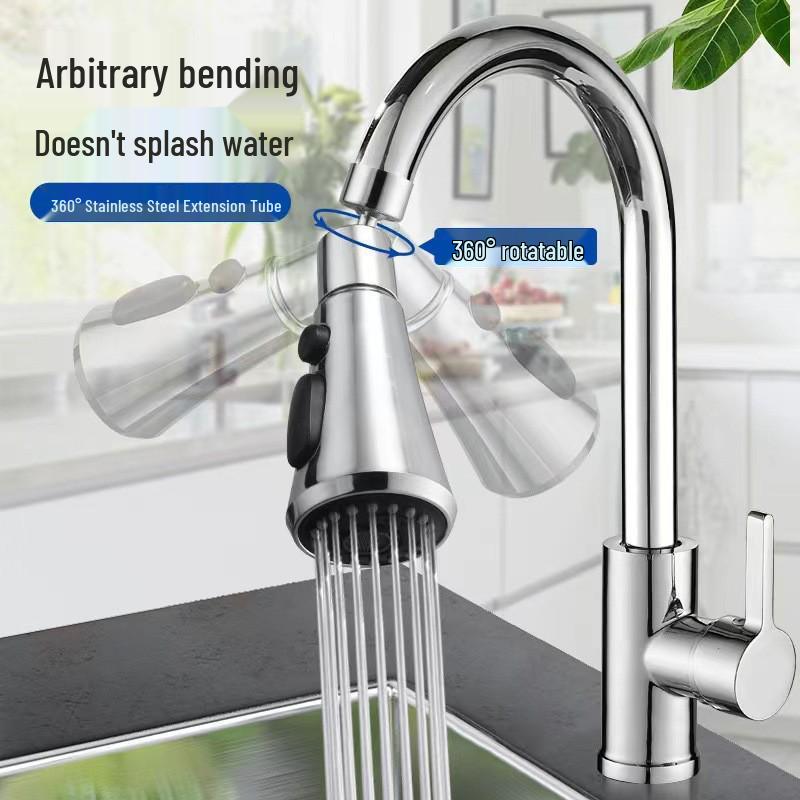 Universal Swivel Kitchen Faucet Extender - Anti-Splash Vegetable Sink Shower Head