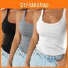 Damen Geripptes Tanktop Ärmelloses Cami Weste Premium Komfort Basic Bluse Freizeitkleidung