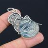 Carved Solar Moss Agate Stone 925 Sterling Silver Sister Wedding Pendant Jewelry
