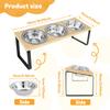 Elevated Cat Bowls Wood Cat Bowl Stand 15° Inclined Elevated Cat Food Feeder Stainless Steel Pet Bowl Feeding Container for Cat
