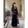 Elegantes französisches Strick-Cardigan, Gepunktetes Oberteil & High-Waist-Rock Damen Winter-Set