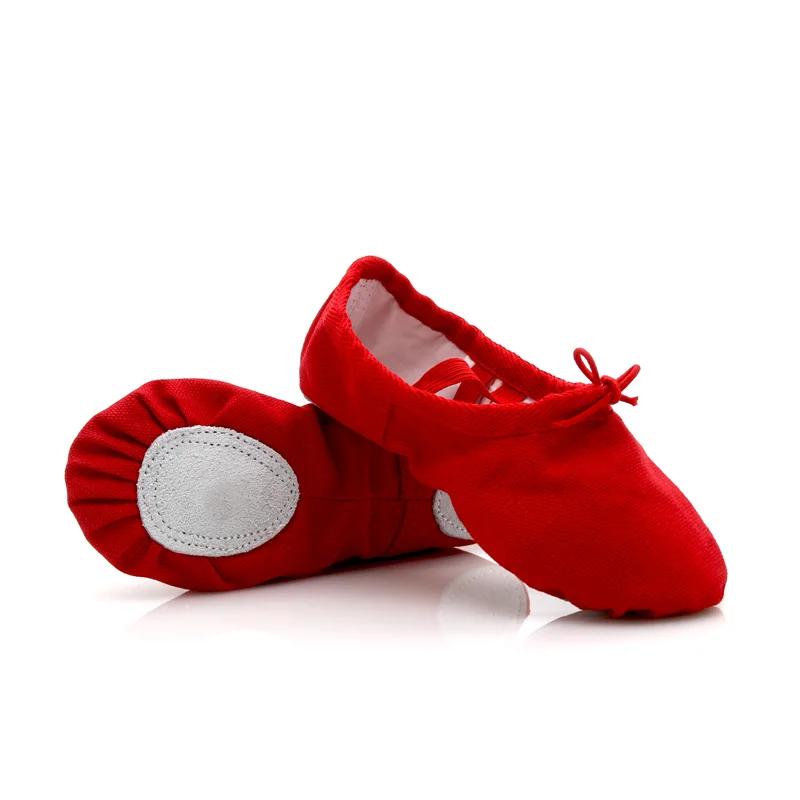 Girls Ballet Dancing Shoes Canvas Soft Sole Ballet Dance Slippers Child Dance Practise Shoes for Kids Pointe Dance Shoes