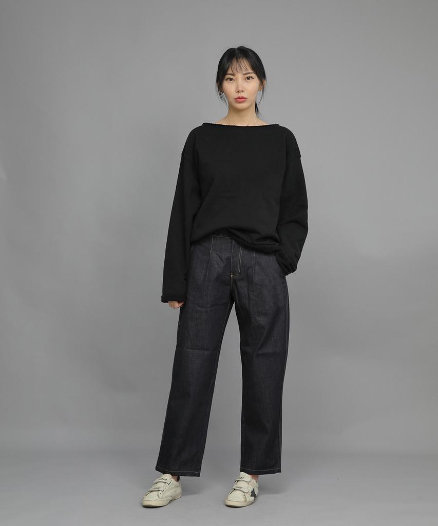 Seinteukeulu Heavy Terry Grunge Sweatshirt Hgs-802 Black