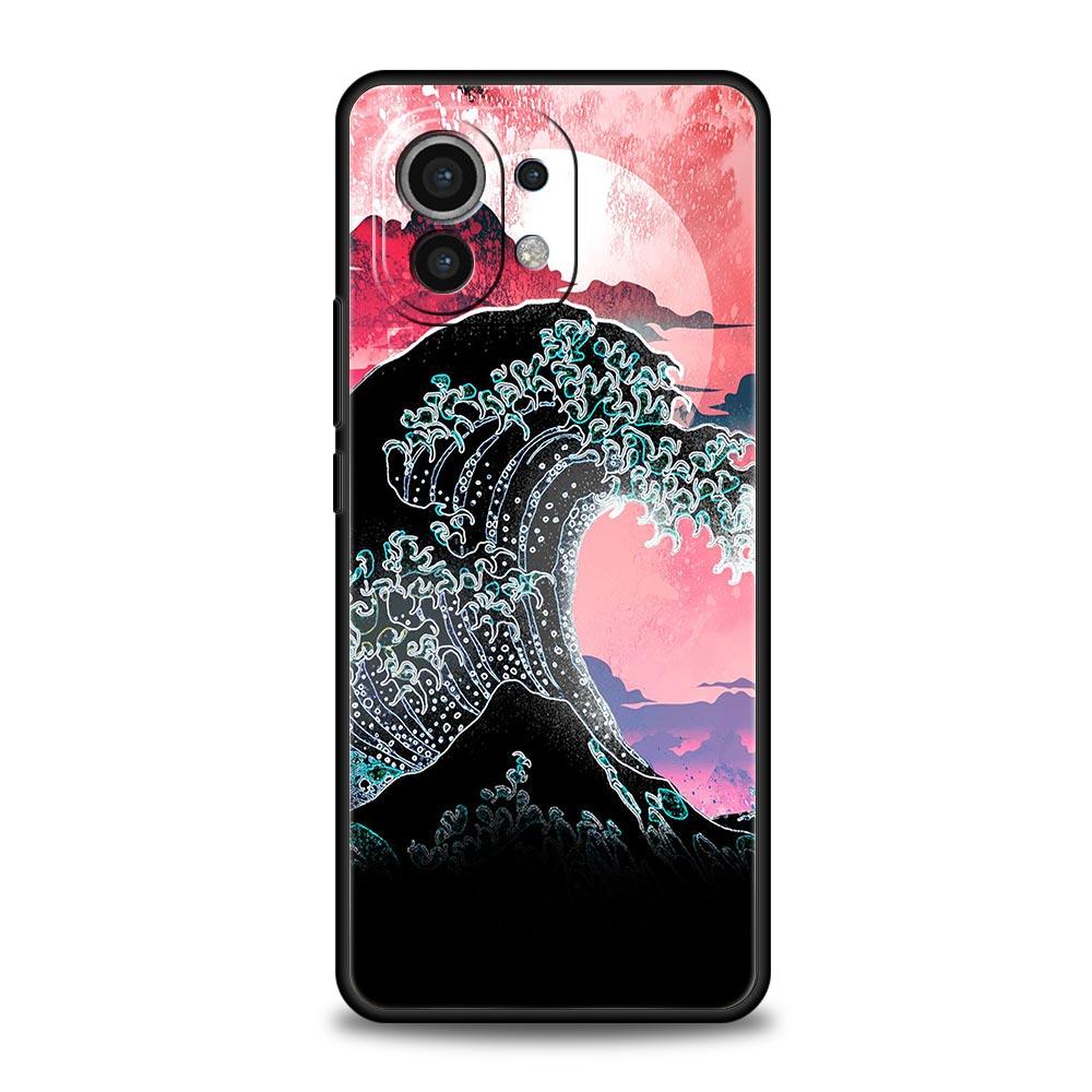 Golden Great Wave Kanagawa Surf Case For Xiaomi Poco X4 X3 NFC F3 F4 M3 M4 Mi Note 12T 10 12 11 Ultra 11T Pro 10T Lite 9T Cover