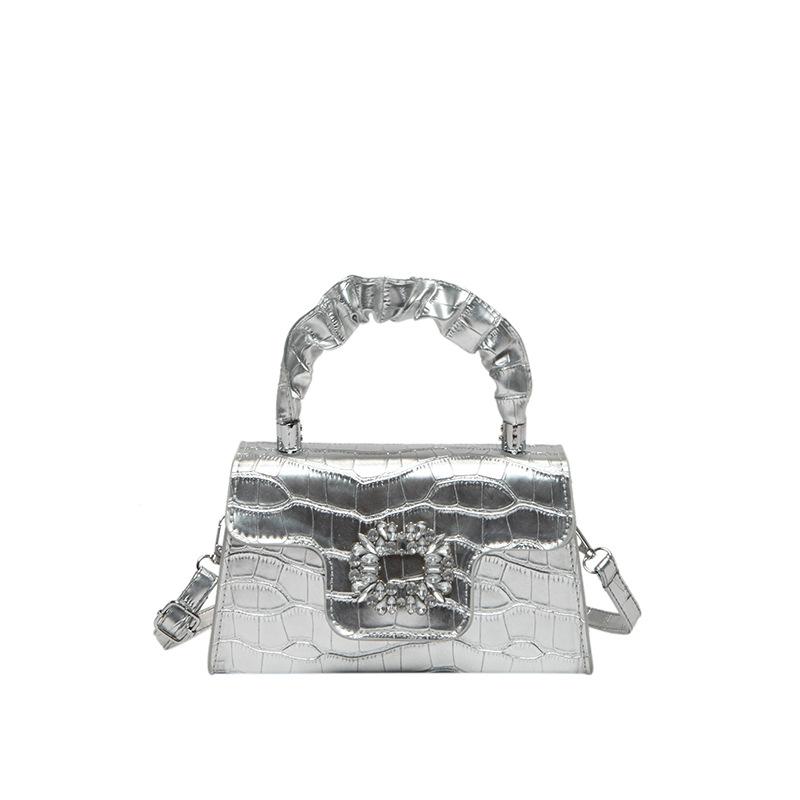 Stone Pattern Handbag Fashionable Small Square Bag Texture Pu Shoulder Bag Niche Versatile Messenger Bag